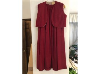 Vintage Red Vest & Skirt Corduroy