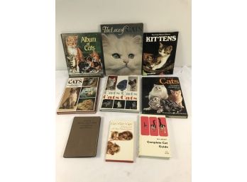 Lot Of 9 Hard Cover 'cat' Books