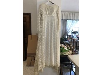 Vintage White Lace Gown (needs To Be Cleaned) Costume?