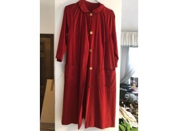 Vintage Corduroy House Coat Red