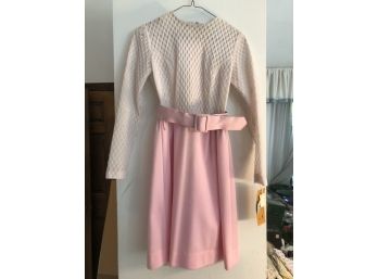 Vintage Pink & White Mini Dress