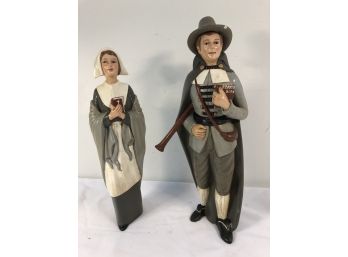 Pair Of Pilgrims Ceramic 17'