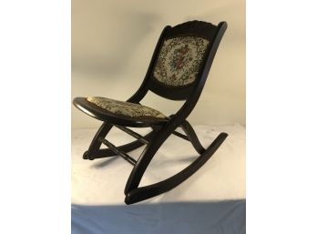 Folding Needlepoint Rocking Chair