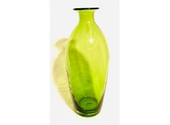 Transparent Green Bottle Form Vase