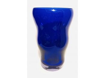 Vintage Sapphire Blue Bubble Vase