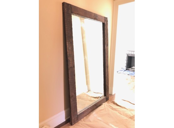 A Fantastic Oversized Reclaimed Barn Wood Standing Mirror