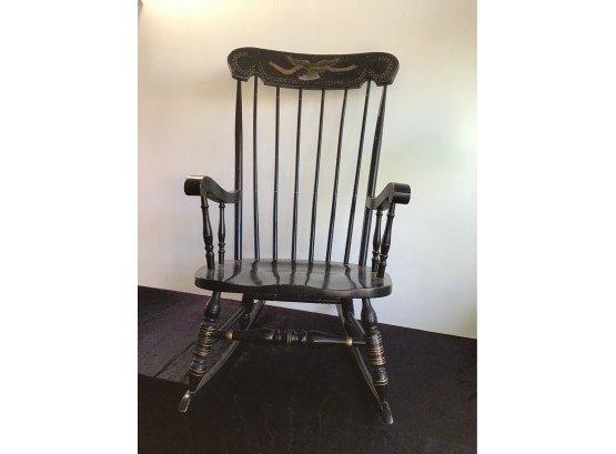 Our Liberty And Independence Black Wooden Rocking Chair