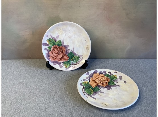 Made In Italy 2 Floral Painted Dishes