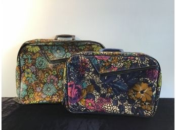 Vintage Floral Travel Bags Lot Of 2