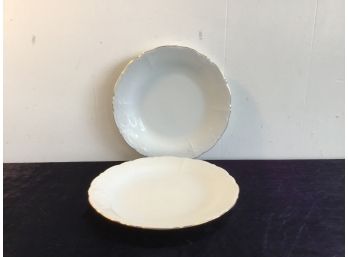 Two Marked White  And Gold Dishes Made In Germany