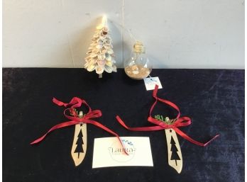Handcrafted Ornaments Lot Of 4