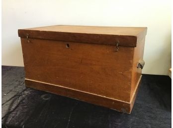 Wooden Storage Box With Metal Handles