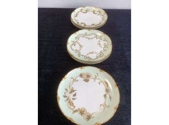 White And Gold Decorated Dessert Plates Lot Of 6