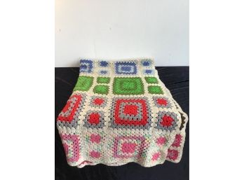 Hand Knitted Squared Colors Blanket