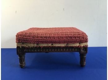 Red Woven Cushioned Foot Stool