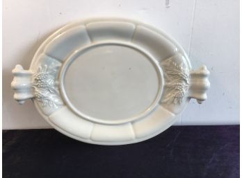 Red Cliff White Fine China Platter With Decorated Handles