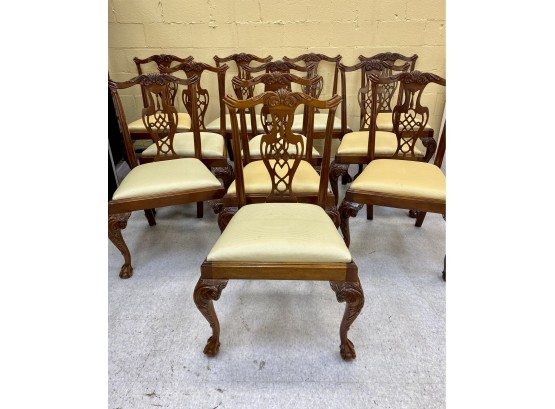 Set 11 Carved Chippendale Style Chairs