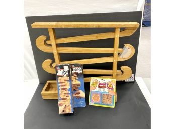 Three Vintage Toy Games Including Marble Run And Jenga