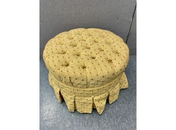Ethan Allen Tufted And Pleated Ottoman