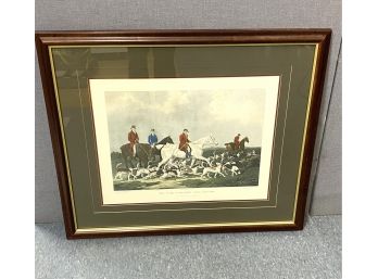 Large Framed Print  'The Earl Of Derby Stag Hounds' Measuring  39.5 X 33.5  Inches