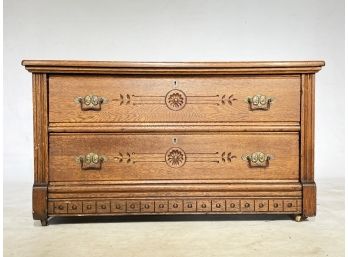A 19th Century Carved Oak Dresser, Or Chest In Eastlake Style