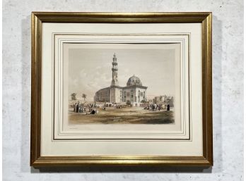 An Antique Hand Colored Etching, Middle Eastern Themed