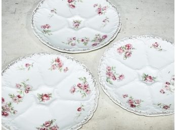 A Set Of 3 Antique Austrian Porcelain Oyster Plates