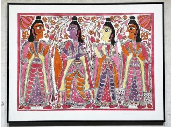 Large Indian Themed Framed Art