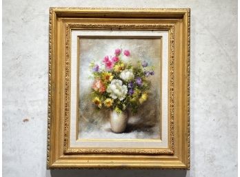 A Vintage Oil On Canvas Floral Still Life, Signed Sorel