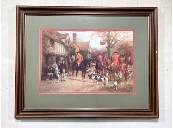 A Large, Vintage Hunt Themed Lithograph