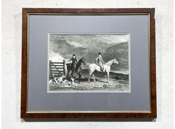 A Large Framed Hunt Themed Etching