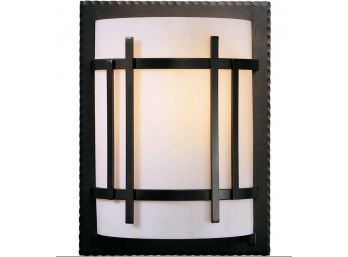A Caged Wall Sconce In Iron And Brass By Hubbardton Forge