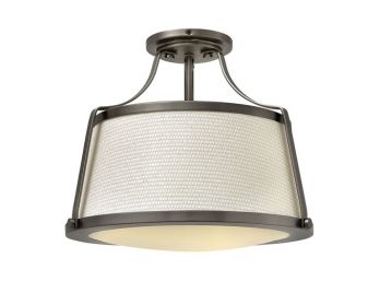 A Nickel Semi-Flush Mount Ceiling Light In Brushed Nickel By Hinkley