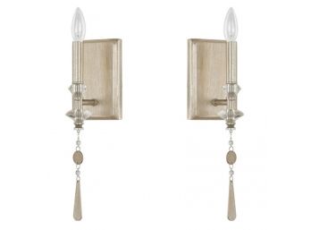 A Pair Of Crystal Accented 'Berkeley' Wall Sconces By Capital Lighting