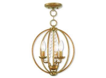 A Gold Leaf Sphere And Crystal Fixture From The 'Arabella' Collection