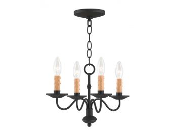 A 'Heritage' Iron Chandelier By Livex Lighting