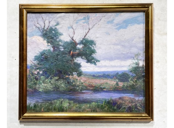An Early 20th Century Oil On Canvas, Landscape Scene, Signed Easman