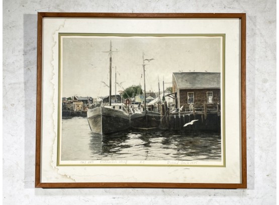 A Vintage Lithograph, Fisherman's Wharf, Signed And Numbered, Doyle