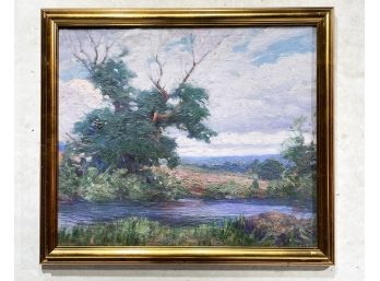 An Early 20th Century Oil On Canvas, Landscape Scene, Signed Easman
