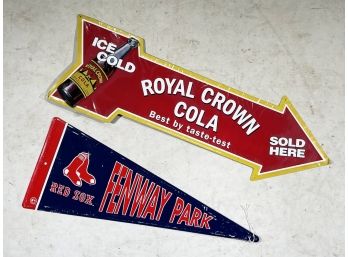 Retro Metal Sign And Pennant