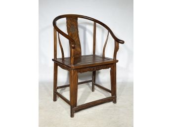 A 19th Century Asian Carved Exotic Hardwood Arm Chair