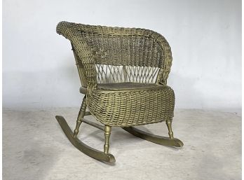 A Vintage Wicker Rocking Chair