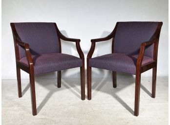 A Pair Of Mahogany Arm Chairs By Kimball Furniture
