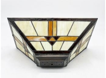 A Vintage Arts And Crafts Style Stained Glass Lamp Shade