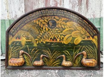 A Large Exotic Duck Hunting Sign/Carved Plaque