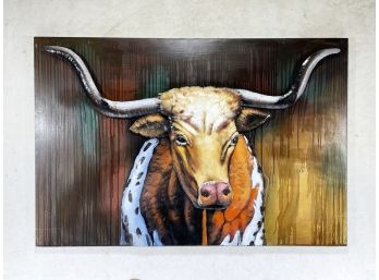 Vintage Metalwork Wall Art - Bull From Front