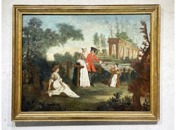 A Late 18th/Early 19th Century Oil On Canvas, Colonial Scene