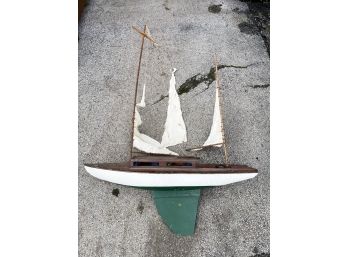 A Large Antique Sailboat Model