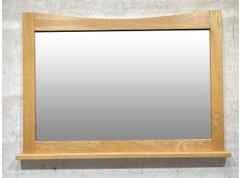 A Large Modern Oak Framed Mirror