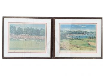Vintage Golf Prints Signed Arthur Weaver